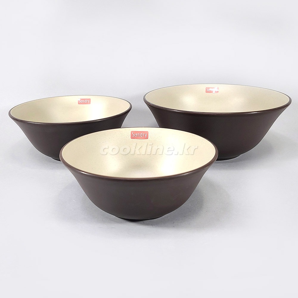 로코TK-798 / 799/ 7100 갈색투톤 면기 지름200~265 3종택1 회덮밥그릇 물회그릇 비빔기 국수그릇