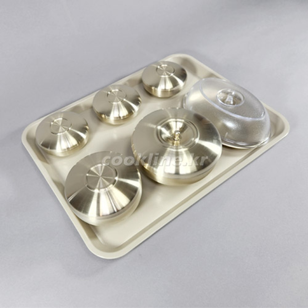 티타늄 병원용 식기세트 티타늄뚜껑 3찬+생선접시 밥그릇(안쪽코팅선택가능) 국그릇 VIP식기 고급형병원식기
