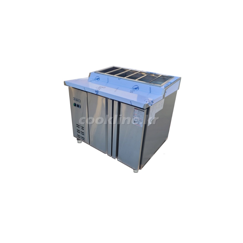 키스템 KIS-PDB12R-5 1/3받드용 토핑냉장고 [좌측기계실]1200x750x800 직접냉각방식 디지털 올스텐(내부+외부)[매장앞1층 하차 무료]
